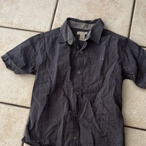 Calvin Klein Men's Short-Sleeve Button-Down Shirt in Charcoal